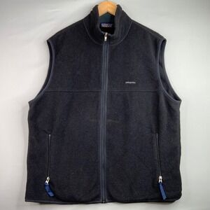 Patagonia Synchilla Fleece Vest Mens XL Black Full Zip Sleeveless Outdoor